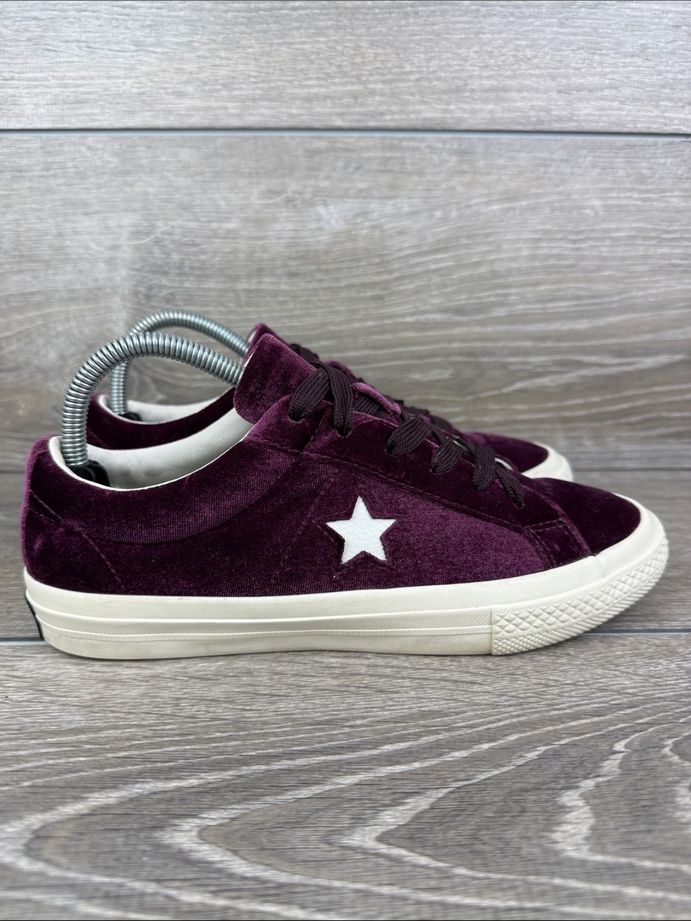 Converse CT All-Star One Star Ox Big Girl Sz 5 Plum Velvet Low Top Lace Sneakers
